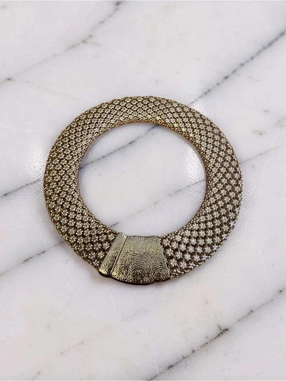 Amber Gold-tone Mesh Choker